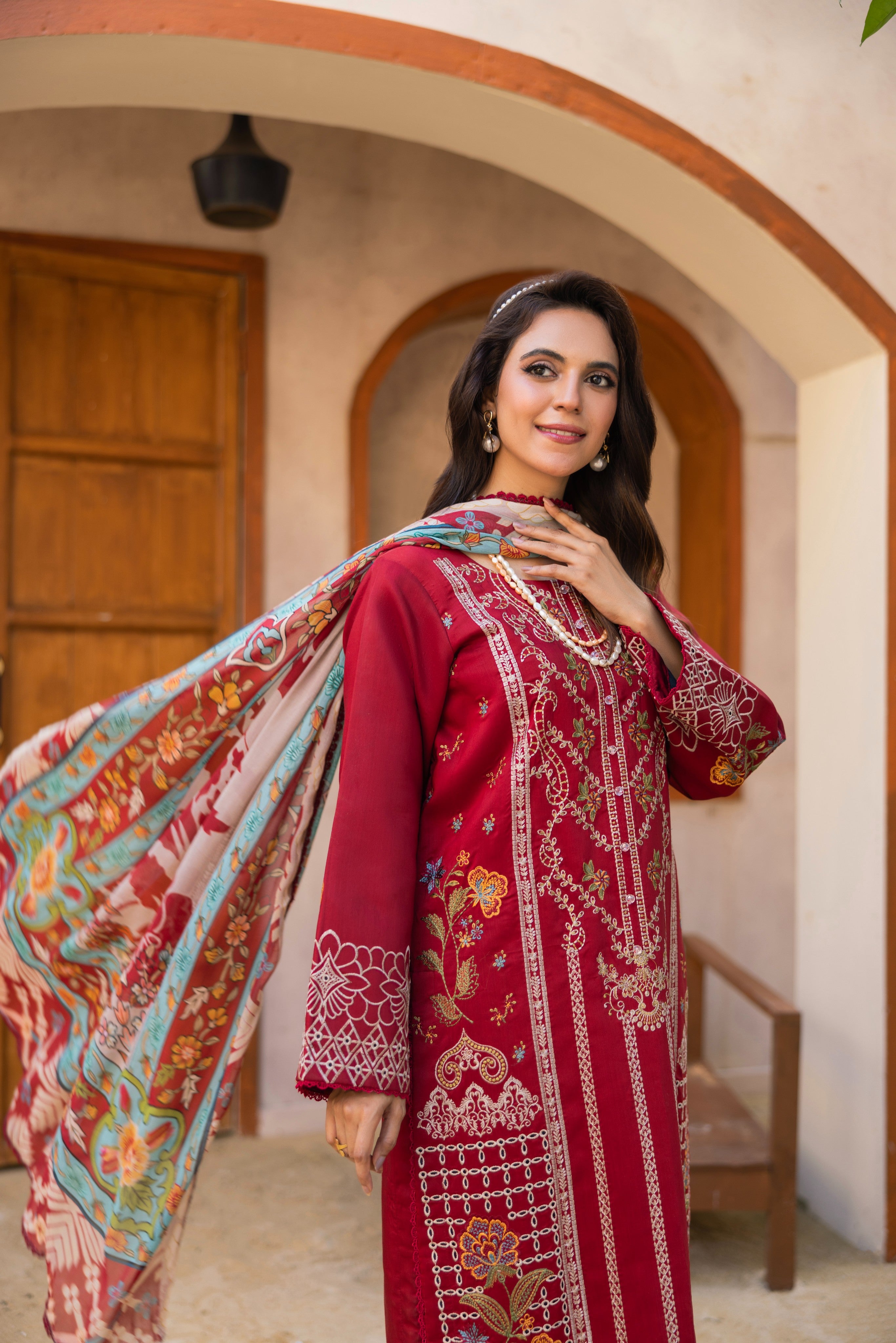 Viscous Embroidered Suit PR-465A