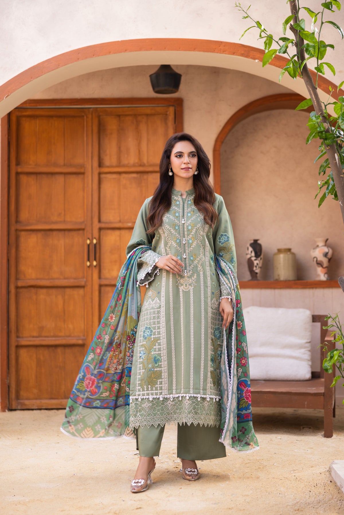 Viscous Embroidered Suit PR-465B