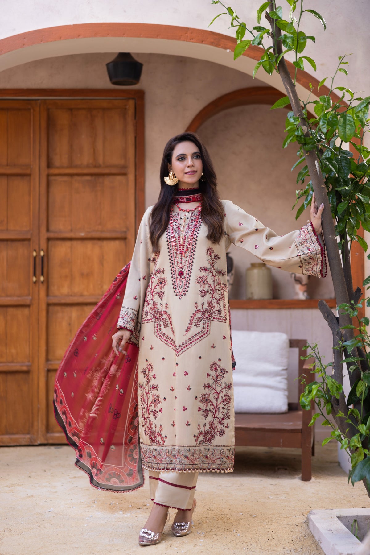 Viscous Embroidered Suit PR-466A