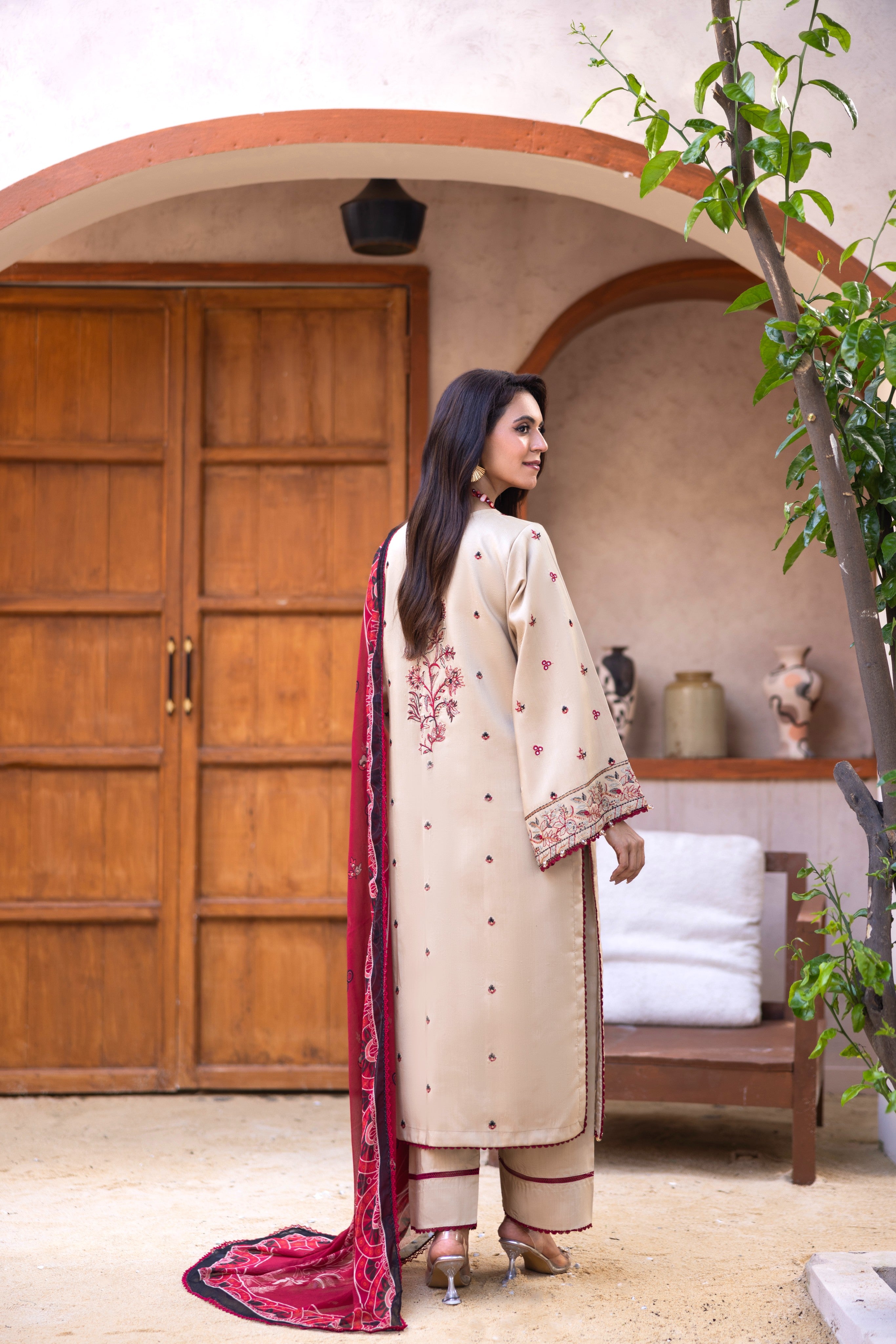 Viscous Embroidered Suit PR-466A