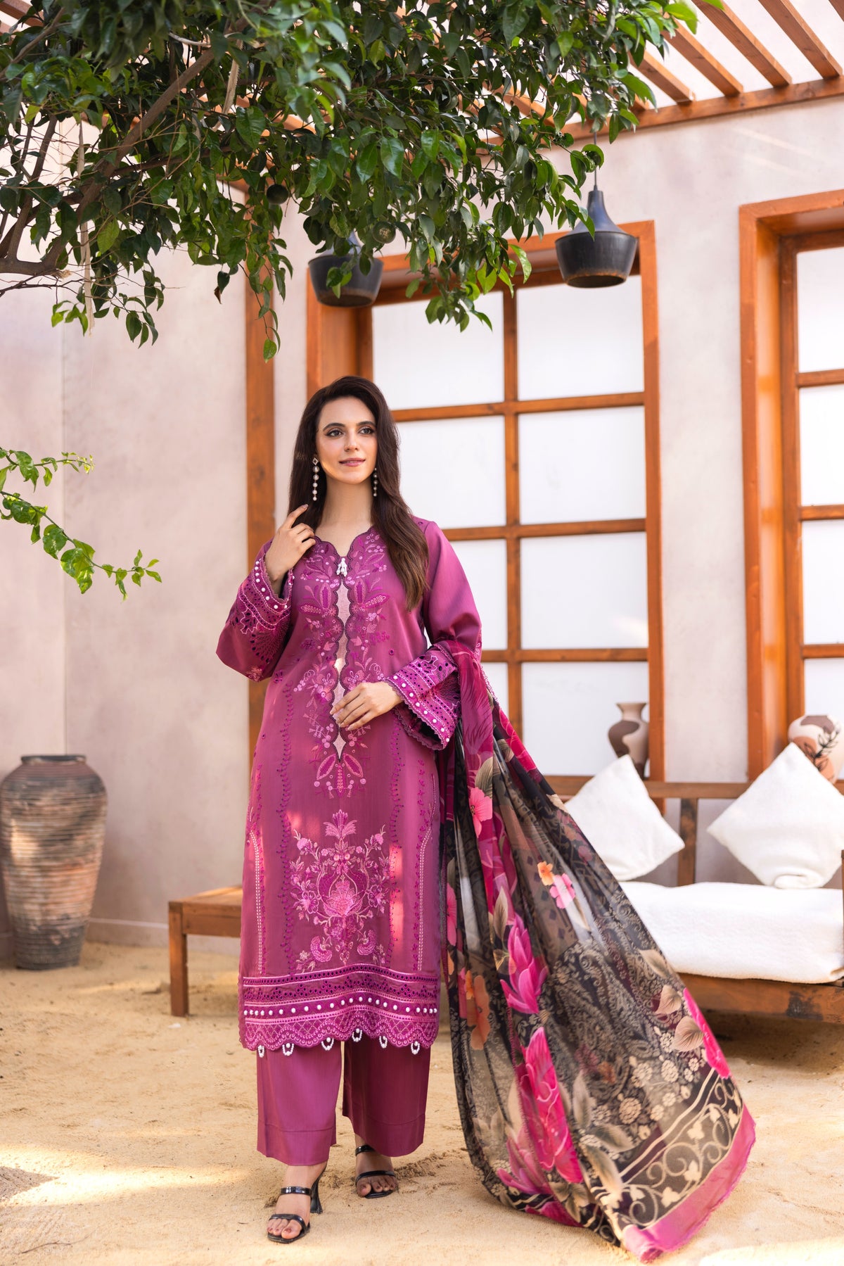 Viscous Embroidered Suit PR-464B