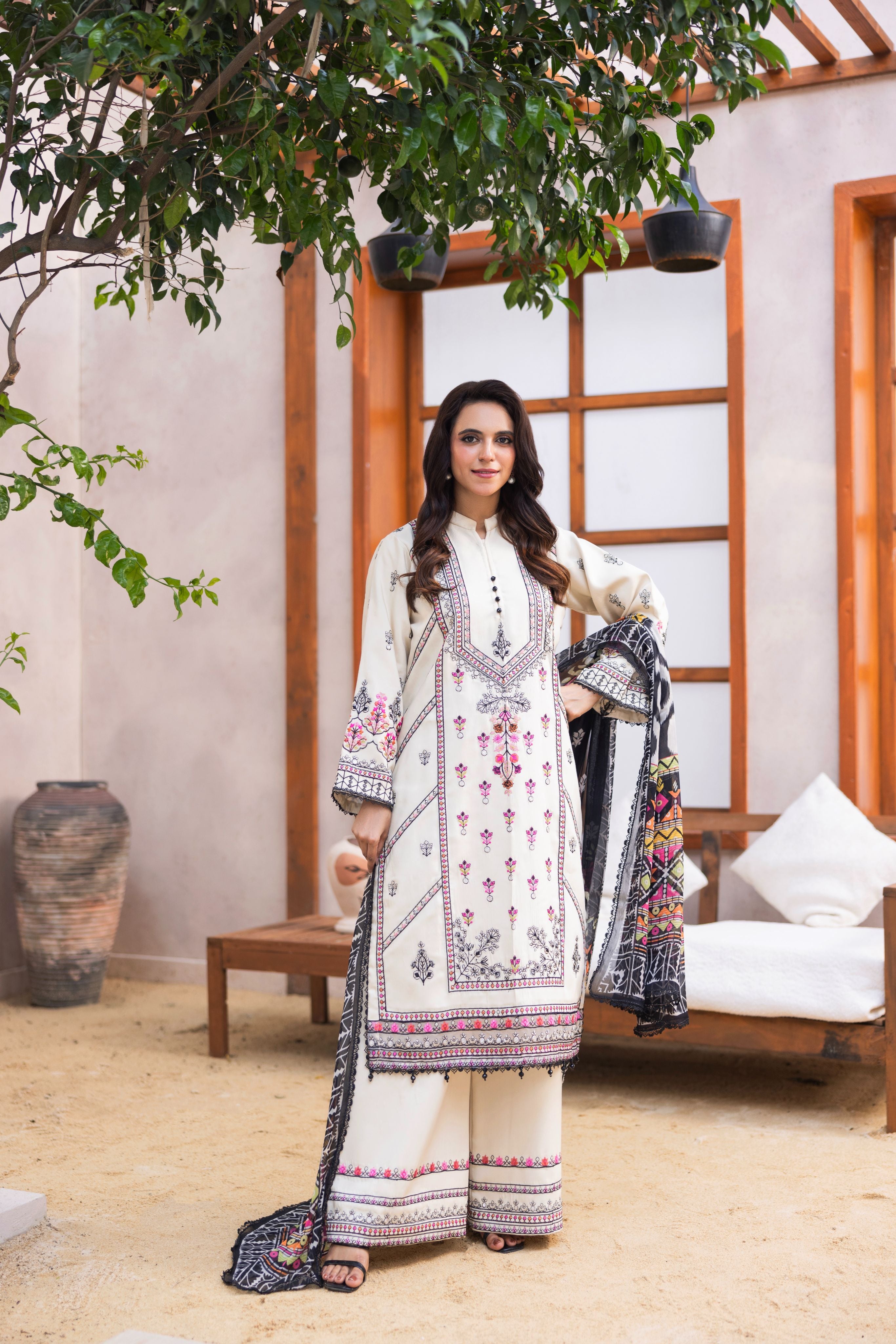 Viscous Embroidered Suit PR-468A