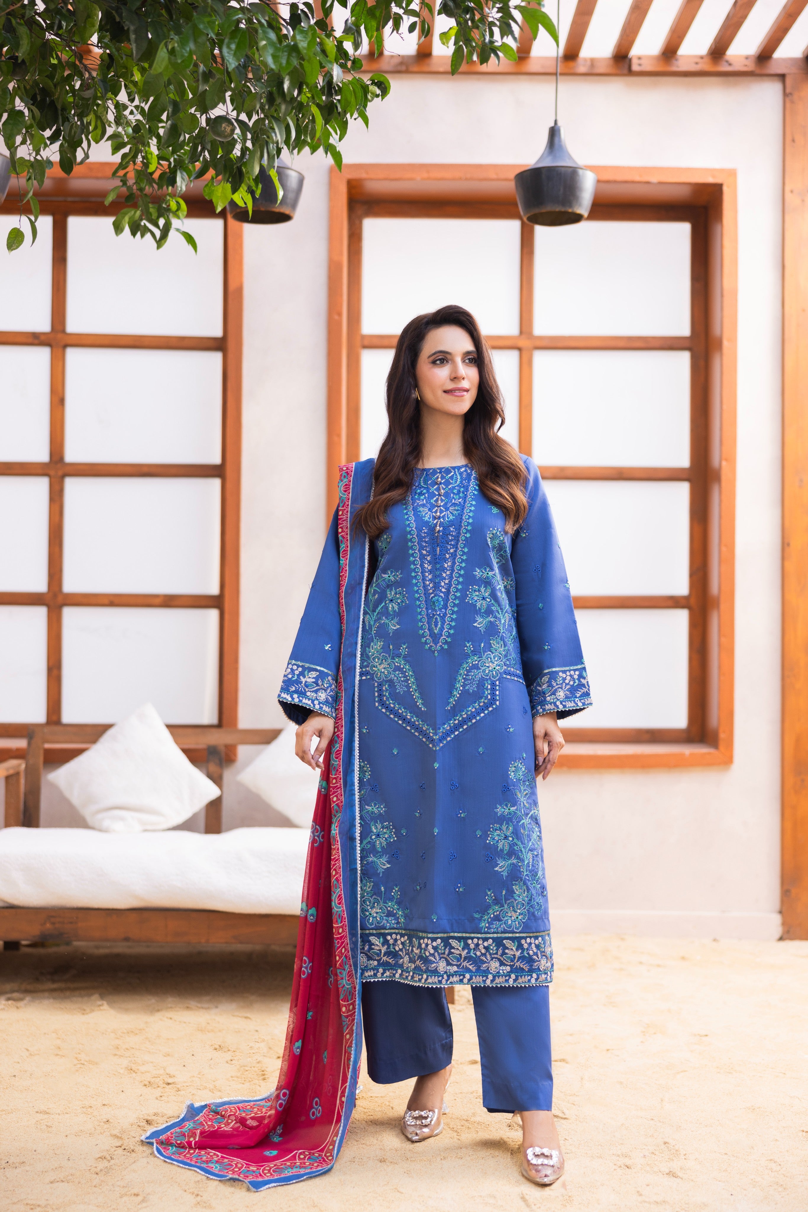 Viscous Embroidered Suit PR-466B