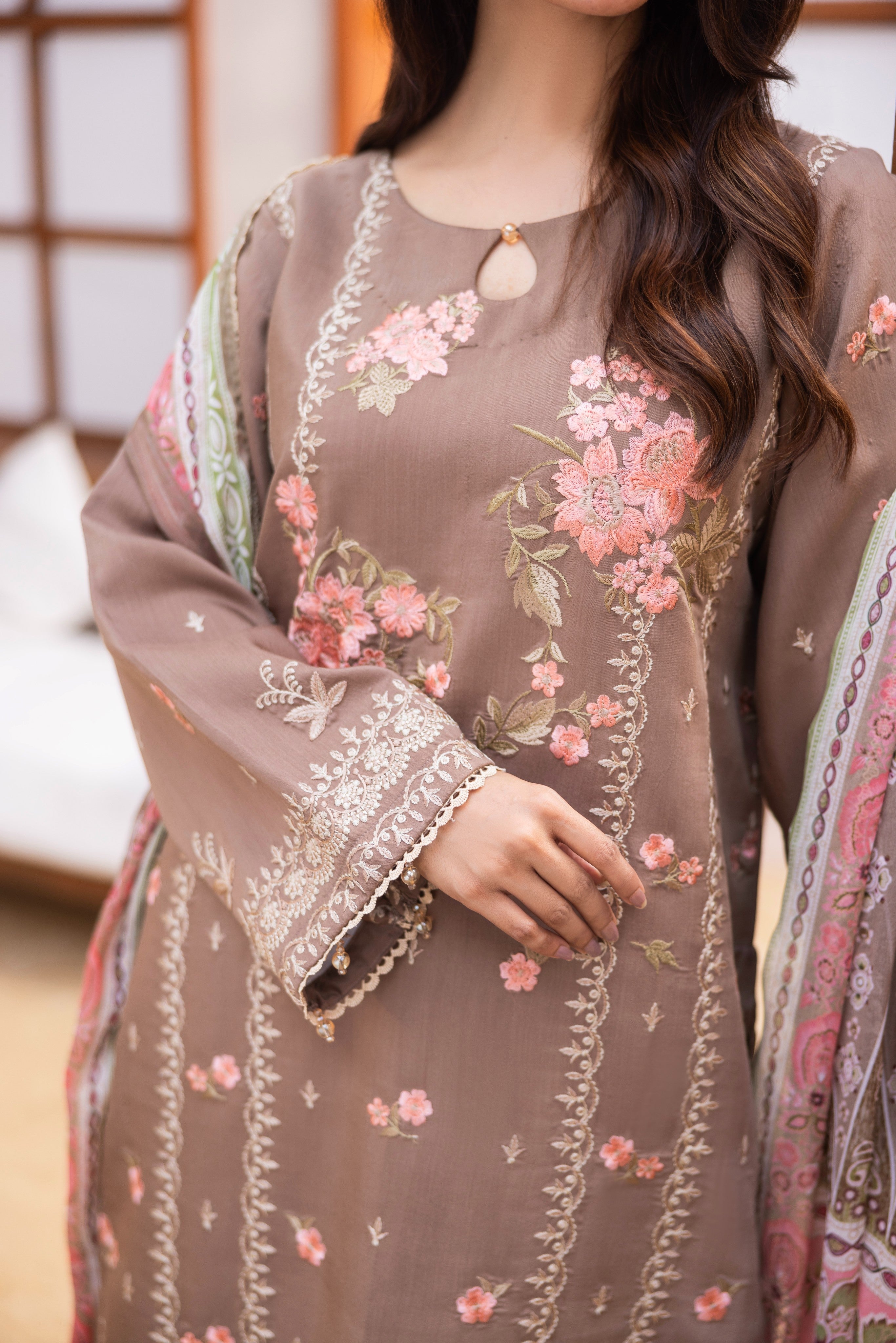 Viscous Embroidered Suit PR-463B