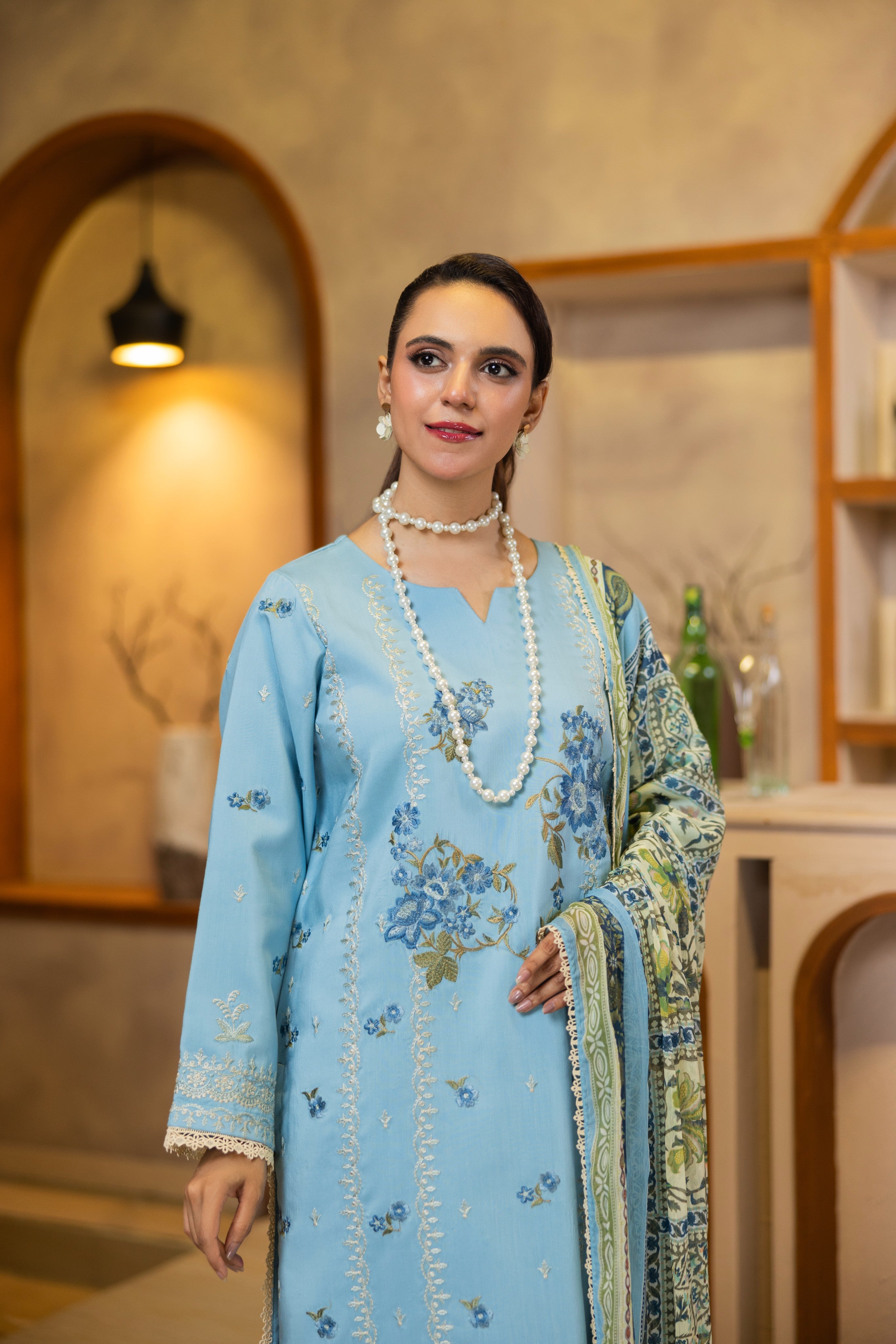 Viscous Embroidered Suit PR-463A