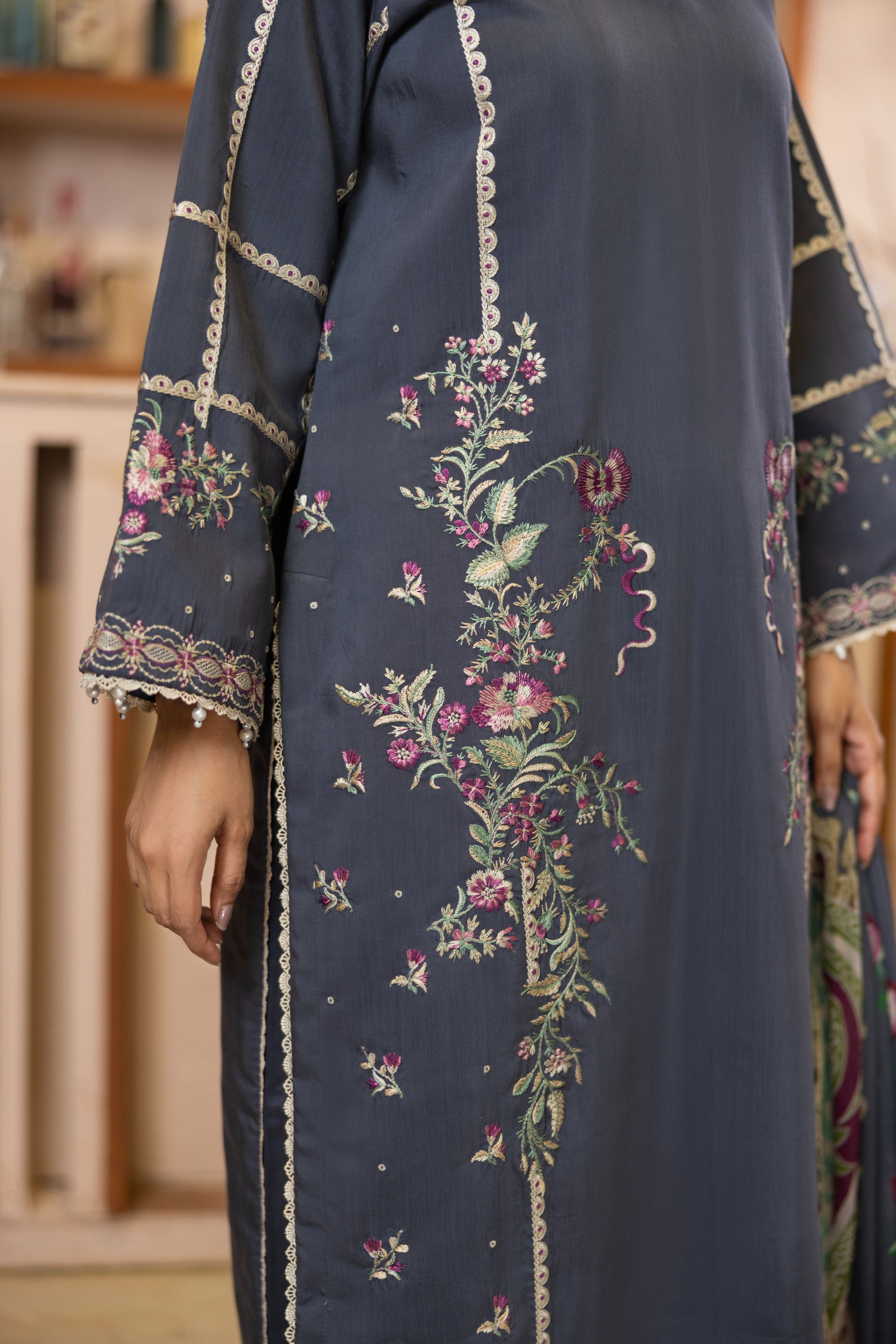 Viscous Embroidered Suit PR-462B