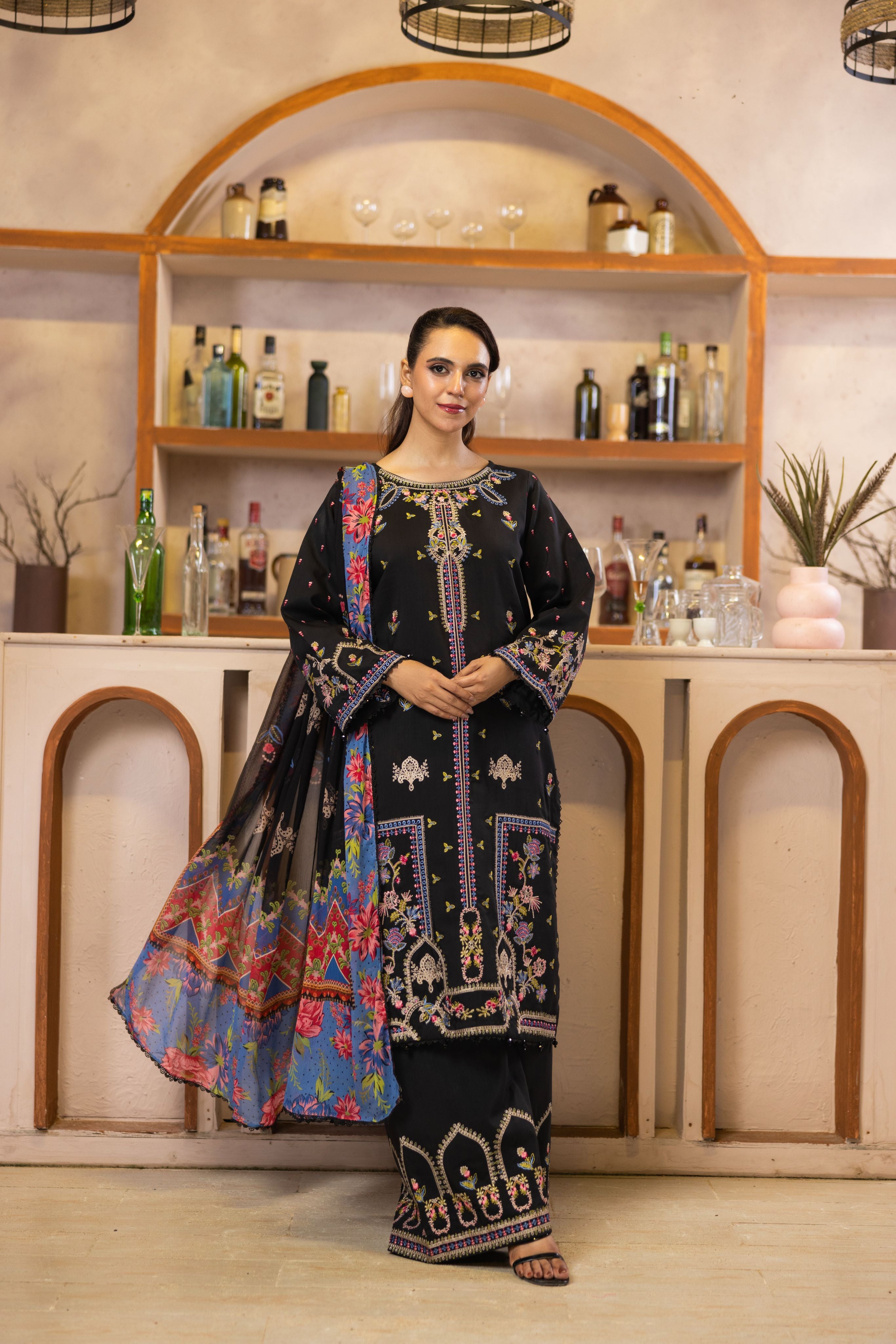 Viscous Embroidered Suit PR-467B