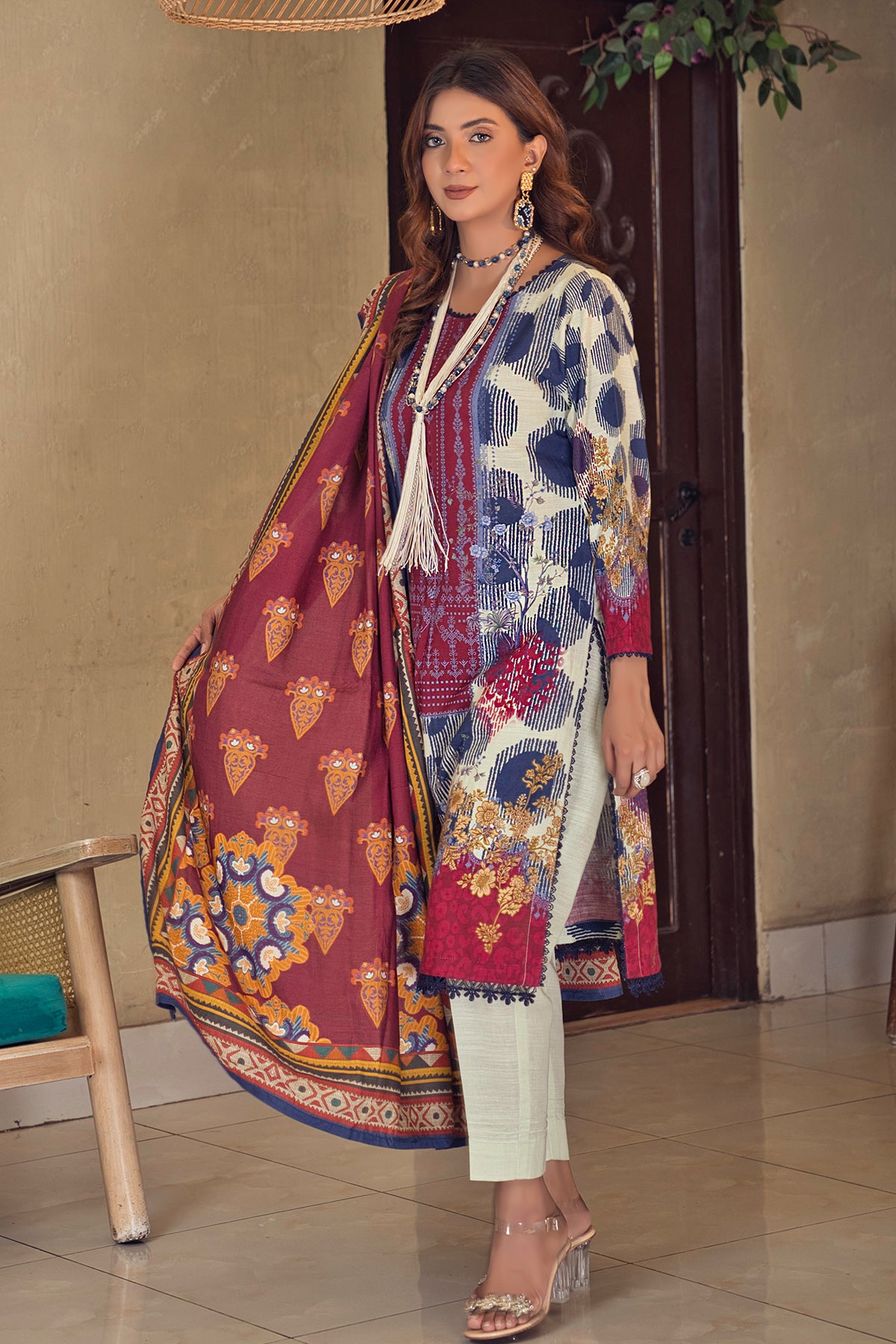 Unstitched Khaddar 3-Piece