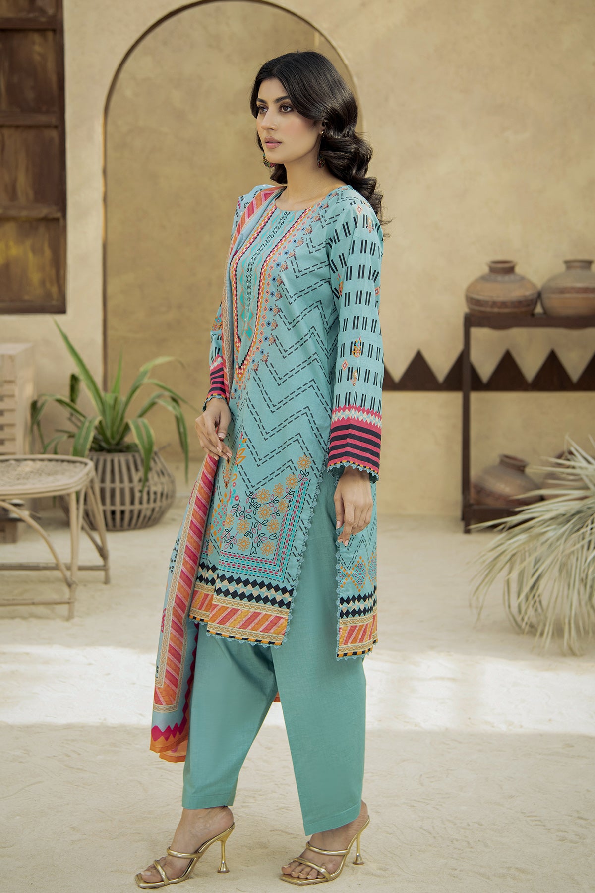 Printed Lawn 3Piece 438-B