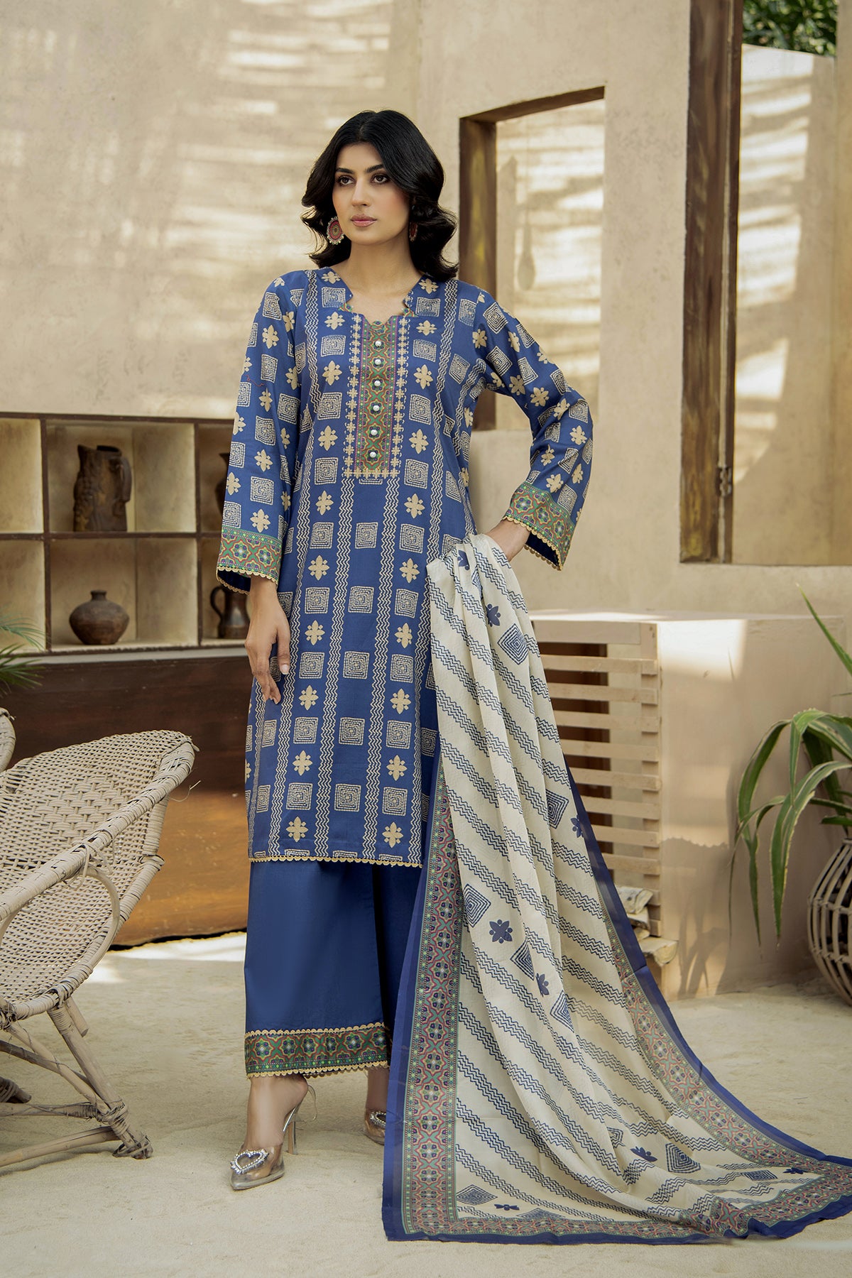 Printed Lawn 3Piece 439-B
