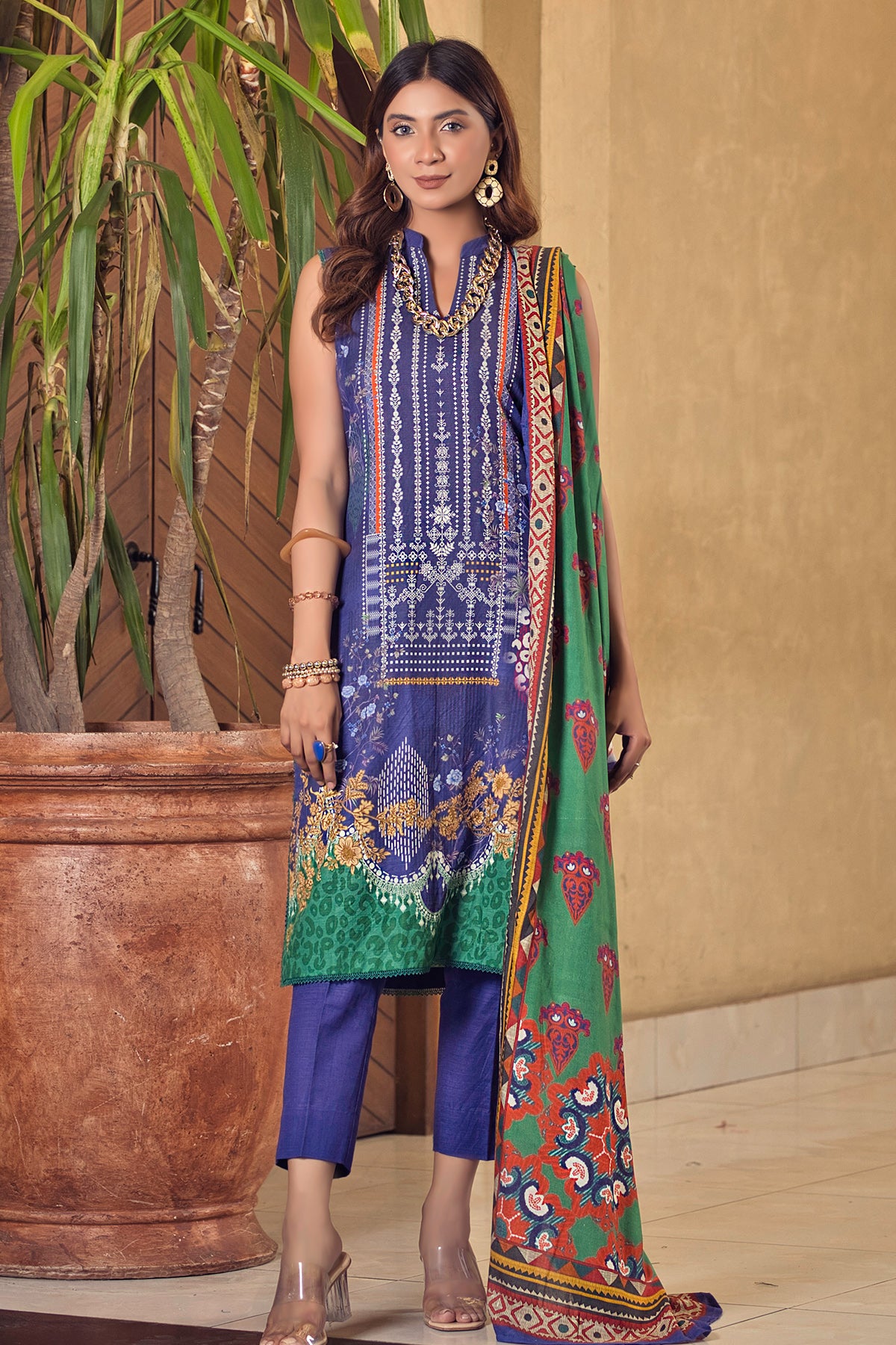 Unstitched Khaddar 3-Piece