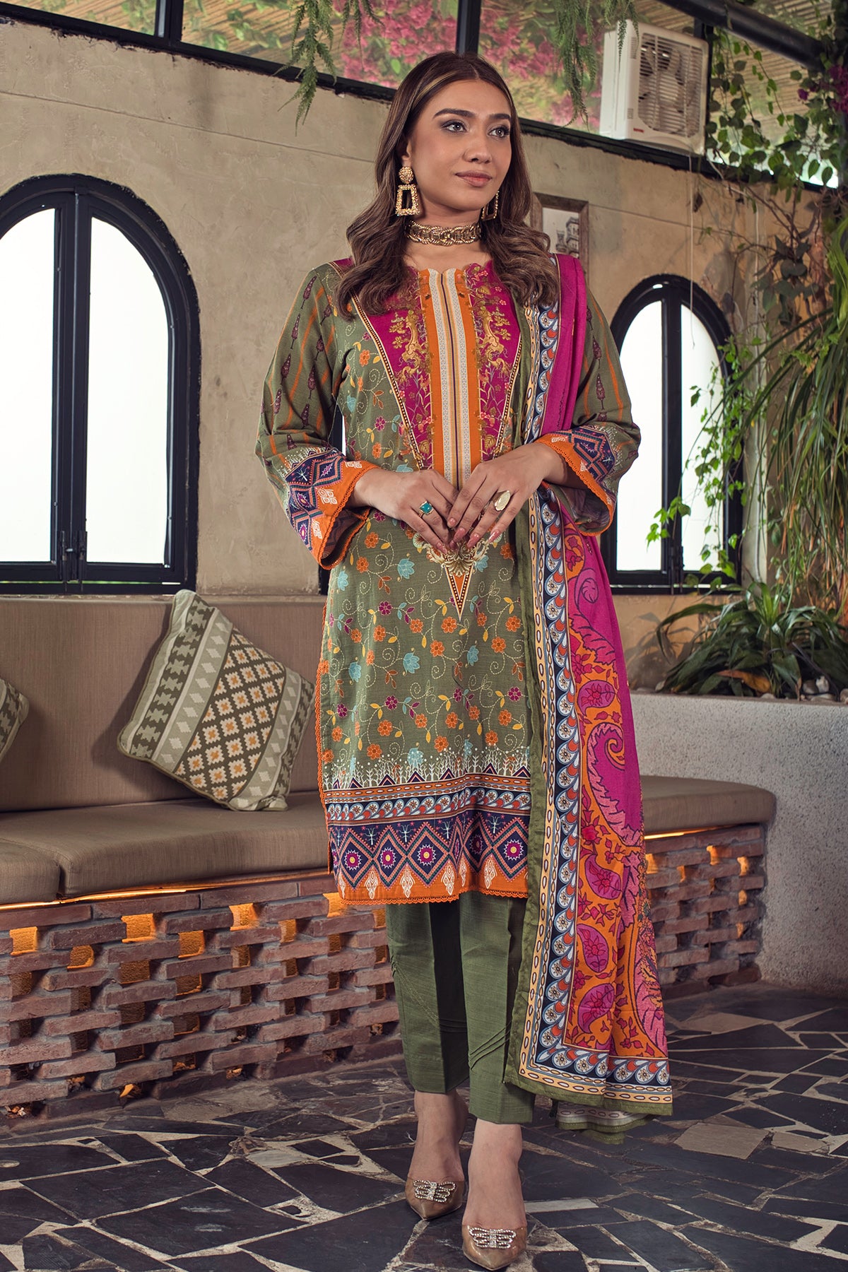 Unstitched Khaddar 3-Piece