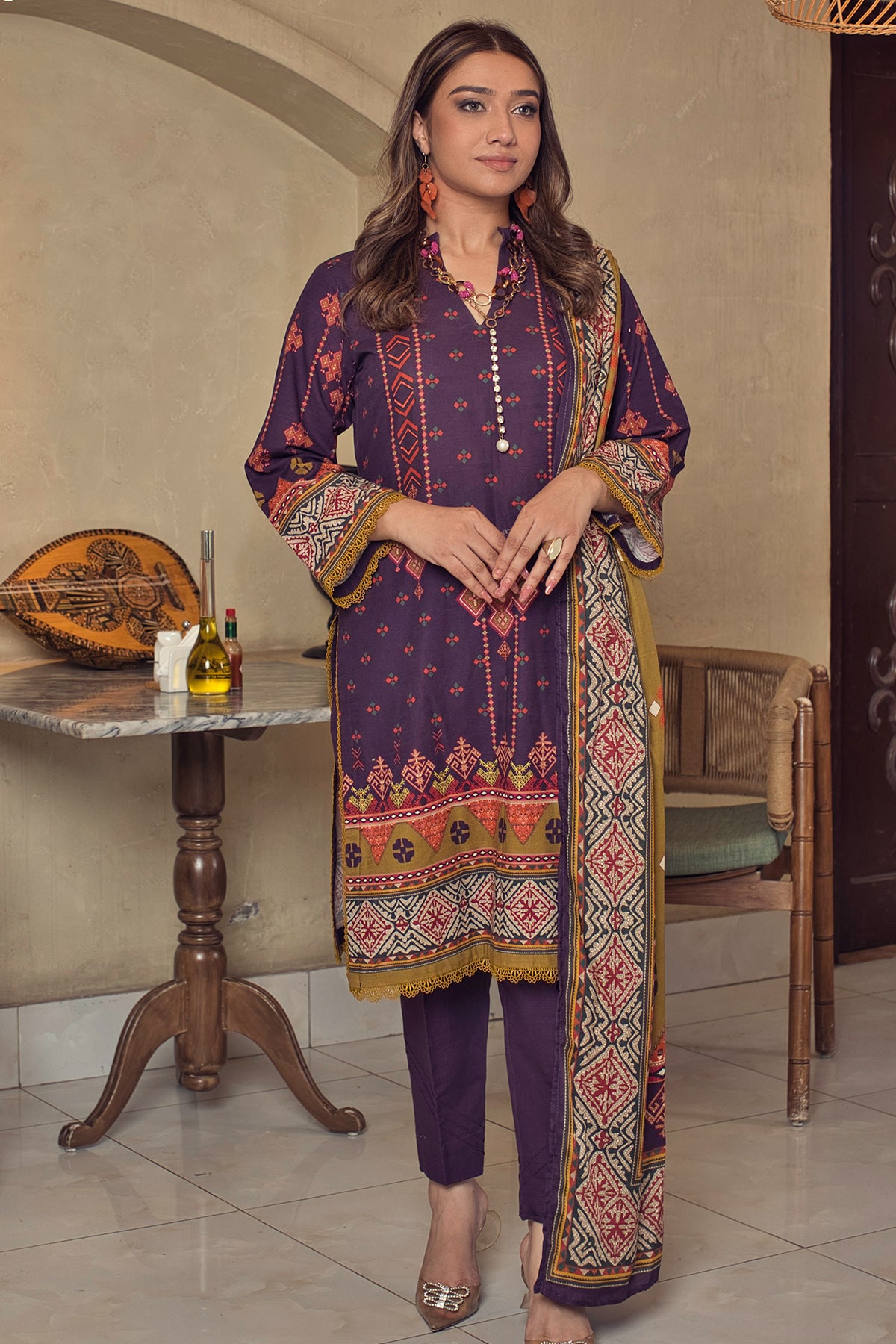 Unstitched Khaddar 3-Piece