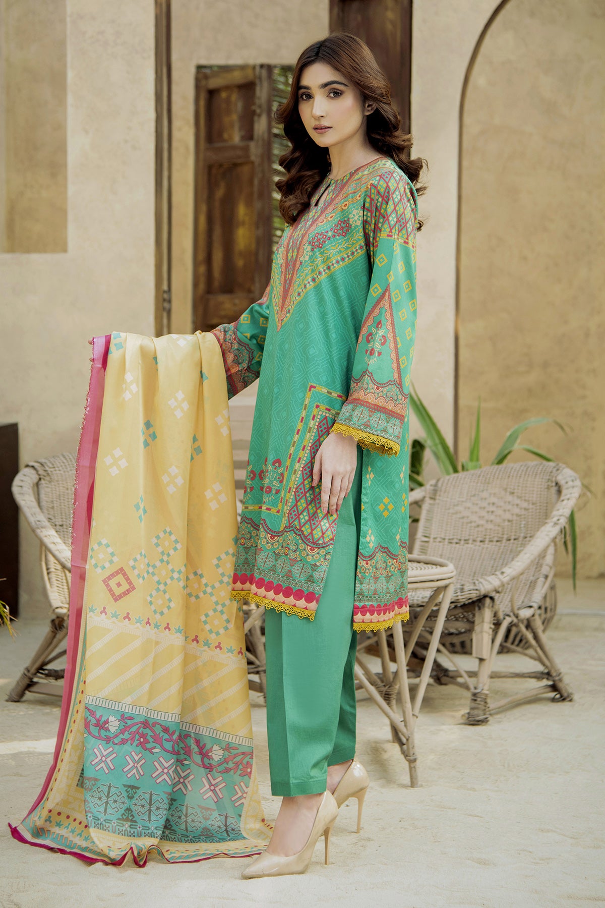 Printed Lawn 3Piece 436-A