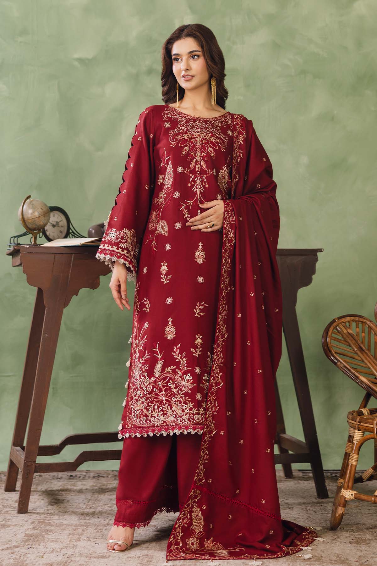 Cotray Embroidered 3Piece 596-A