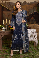 Dyed Lawn Emb Dress 3PC PR-363B