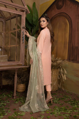 Dyed Lawn Emb Dress 3PC PR-366A